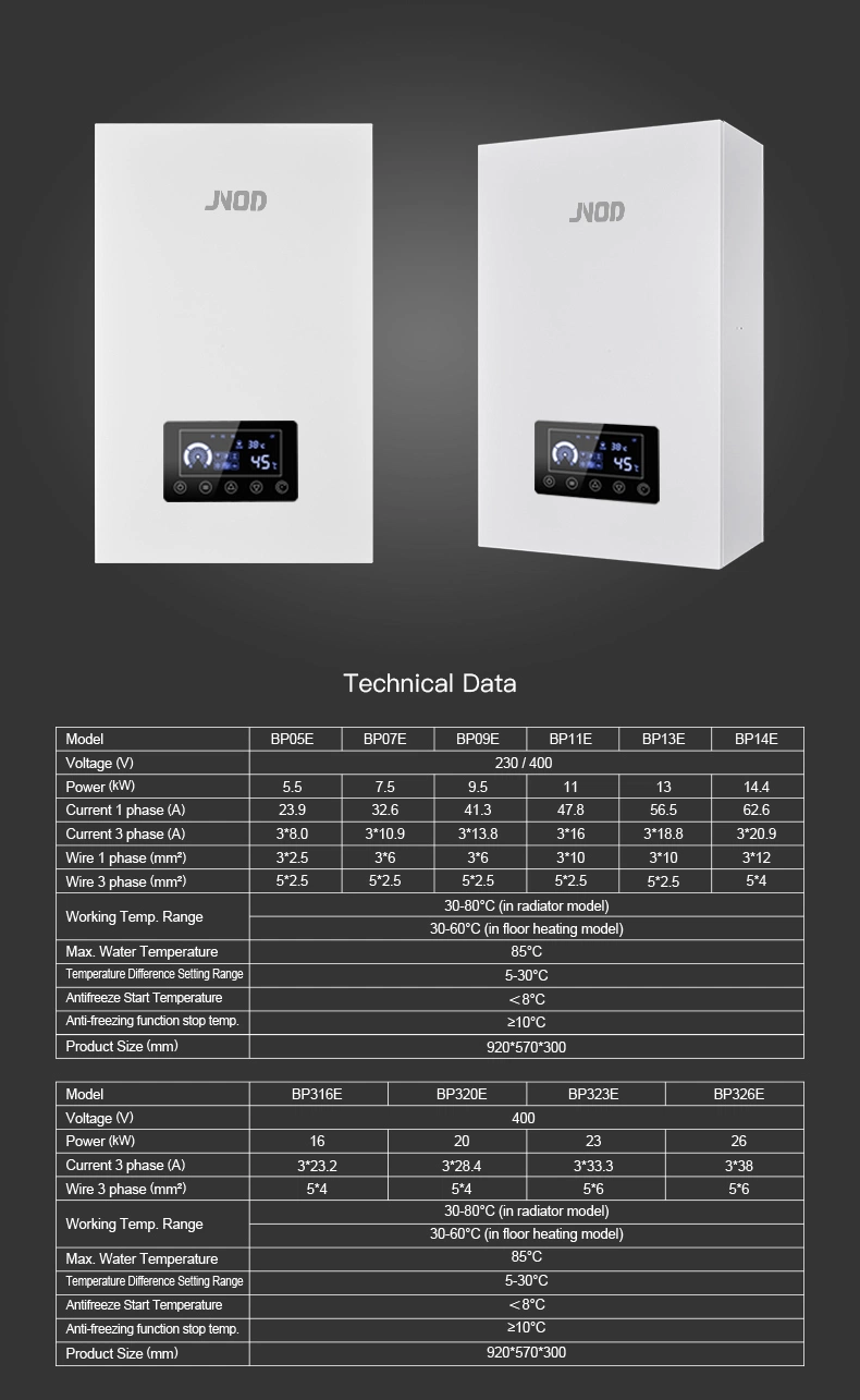 Jnod All in One Heat System with High Temperature Outlet 85c Electric Boilers for House Heating and Hot Tub Shower