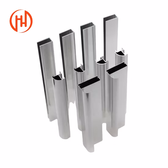 Porta de chuveiro de vidro temperado com acessórios de alumínio e aço inoxidável