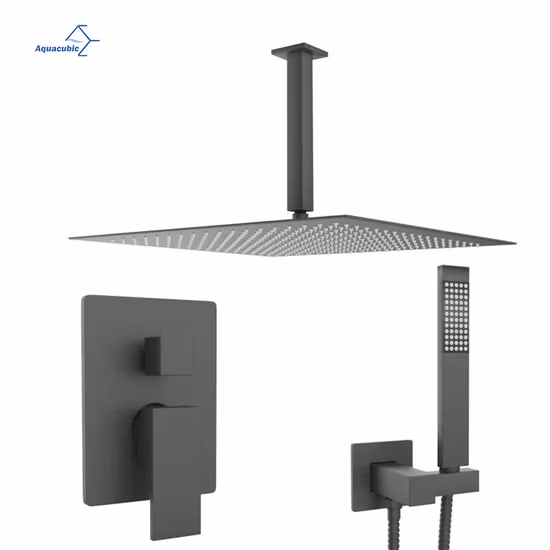 Conjuntos de chuveiro retangulares preto fosco sistemas de chuveiro de latão sistema de torneira de chuveiro